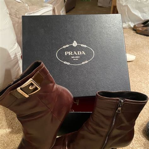 prada leather platform booties|Prada gogo boots.